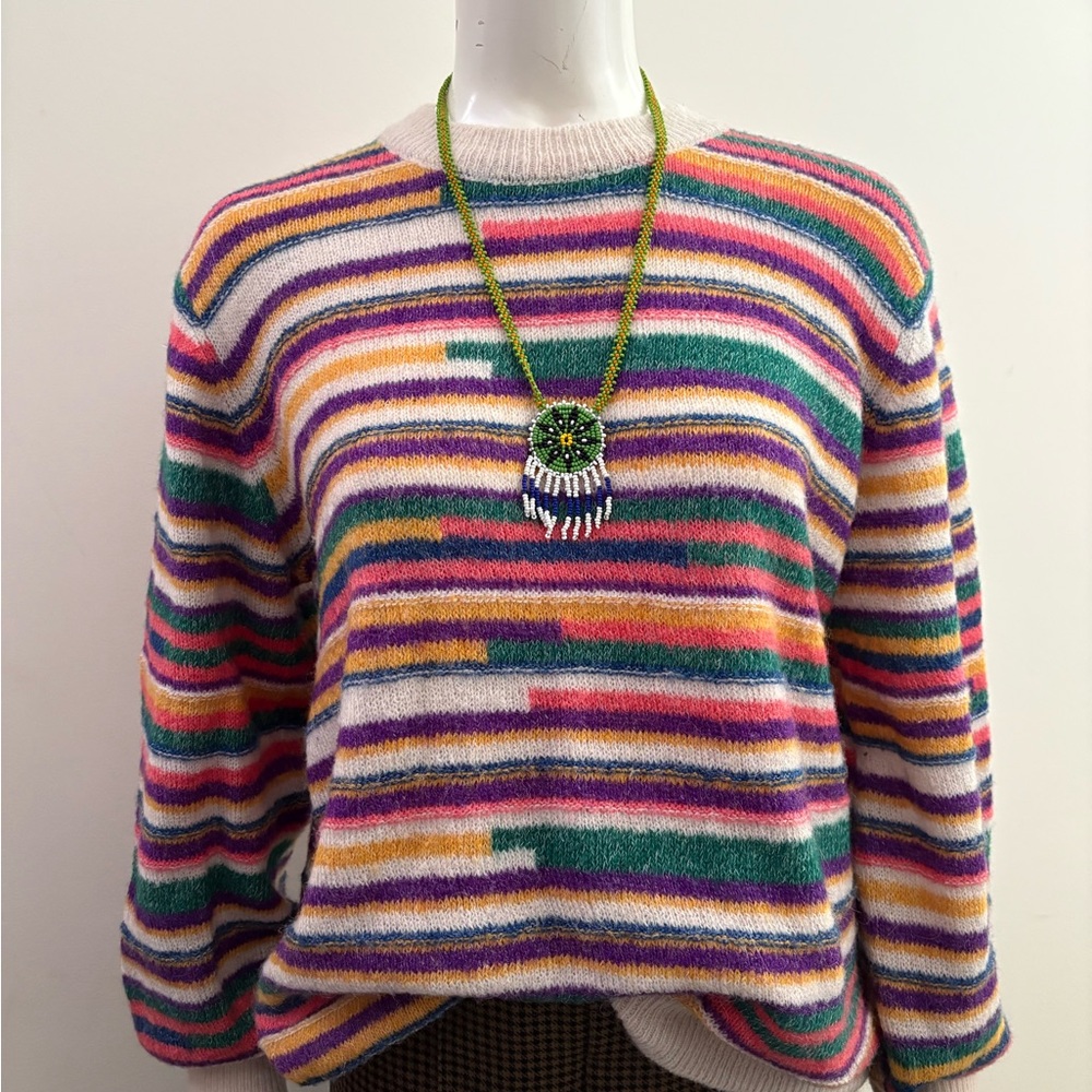 Ichi Colorful Striped Women's Sweater